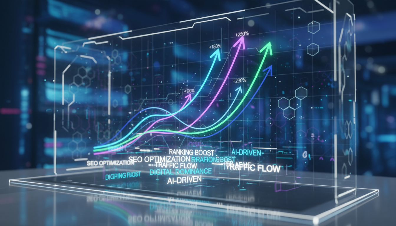 Görsel Promptu

A professional 3D render of a futuristic digital interface showing rising search engine ranking graphs and glowing keywords in a sleek data visualization style, symbolizing high-speed SEO optimization and power.