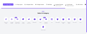 Artistly AI Image Designer v6 panelindeki her bir kategori